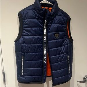 Lamborghini Blue and Orange Puffer Vest